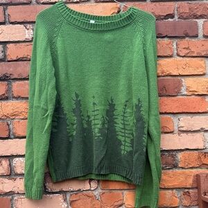 Green Forest Print Women's Sweater